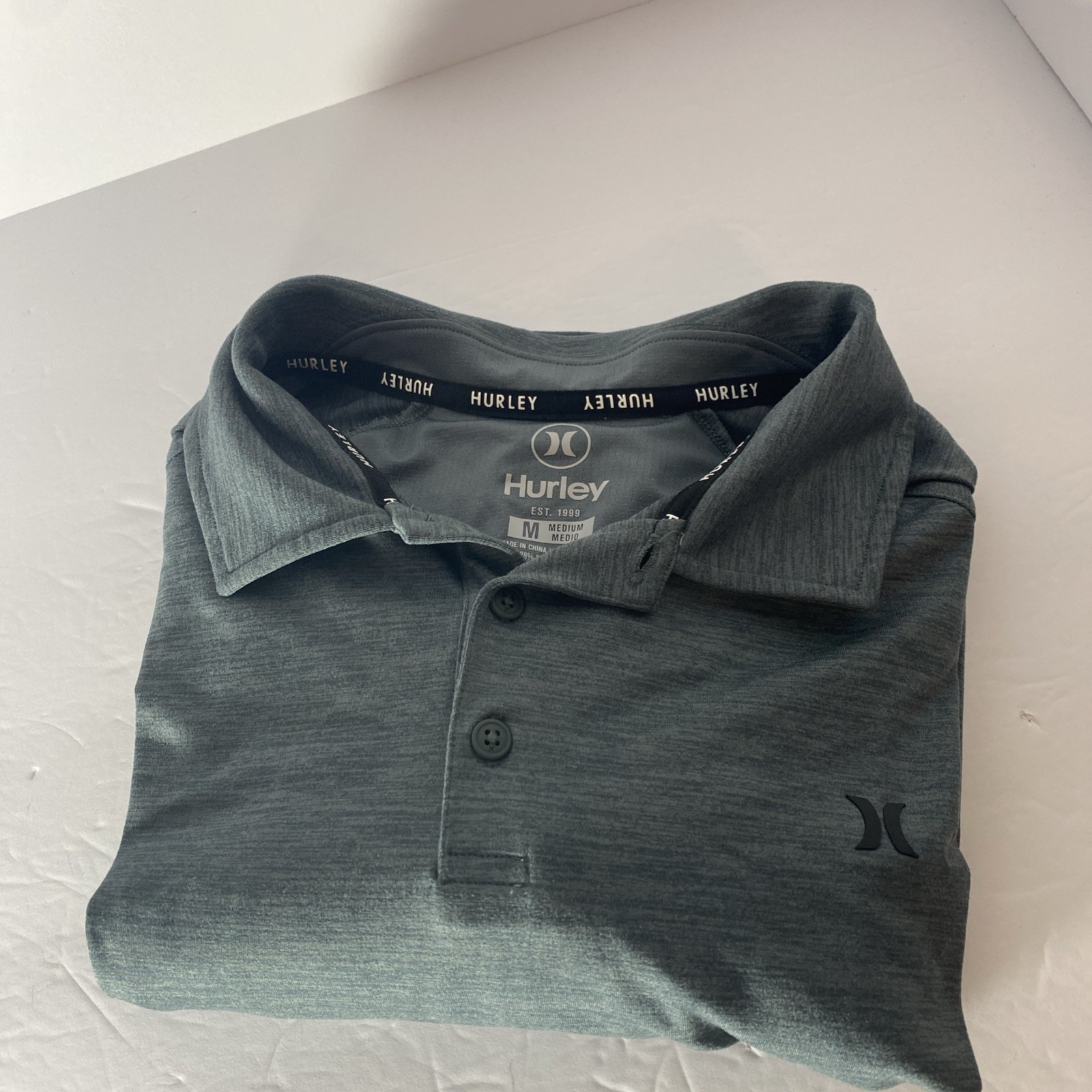 Hurley Mens Polo Shirt Soft Stretch Short Sleeve Green Golf Medium K1